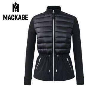 EUC MACKAGE Joyce-Z Coat Down Hybrid Water Resistant Puffer Coat Jacket in Black